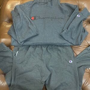 Champion Charcoal Hoodie and Sweatpants Set